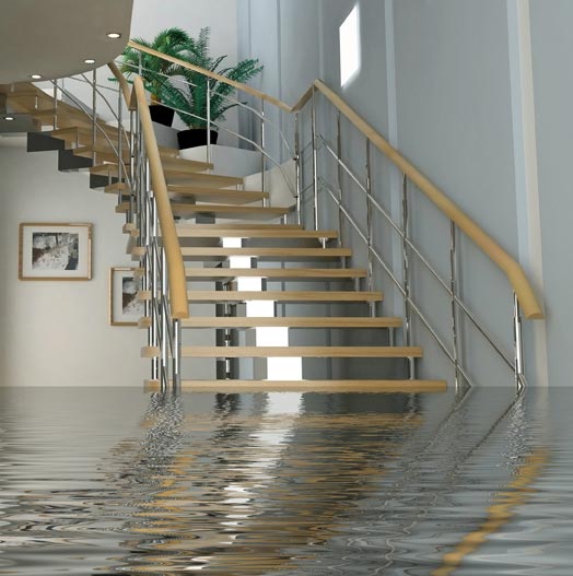 flooded staircase